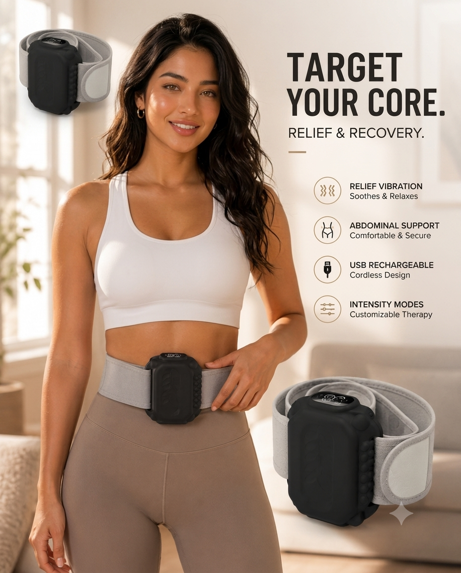 Curate™ Relief Belt | Portable Fascia & Deep Tissue Massage Belt for Back, Waist & Muscle Recovery