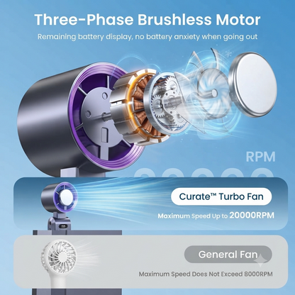 Curate handheld turbo fan - compact and portable design